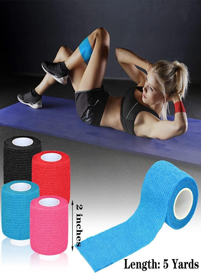Chewarelly 8 Pack 2 in x 5 Yards Self Adhesive Bandage Wrap Elastic Cohesive Self Adherent Bandage Self Stick Vet Tape for Athletic, Wrist, Ankle, Knees, Pets (Mixed Colors 2) - Image 2